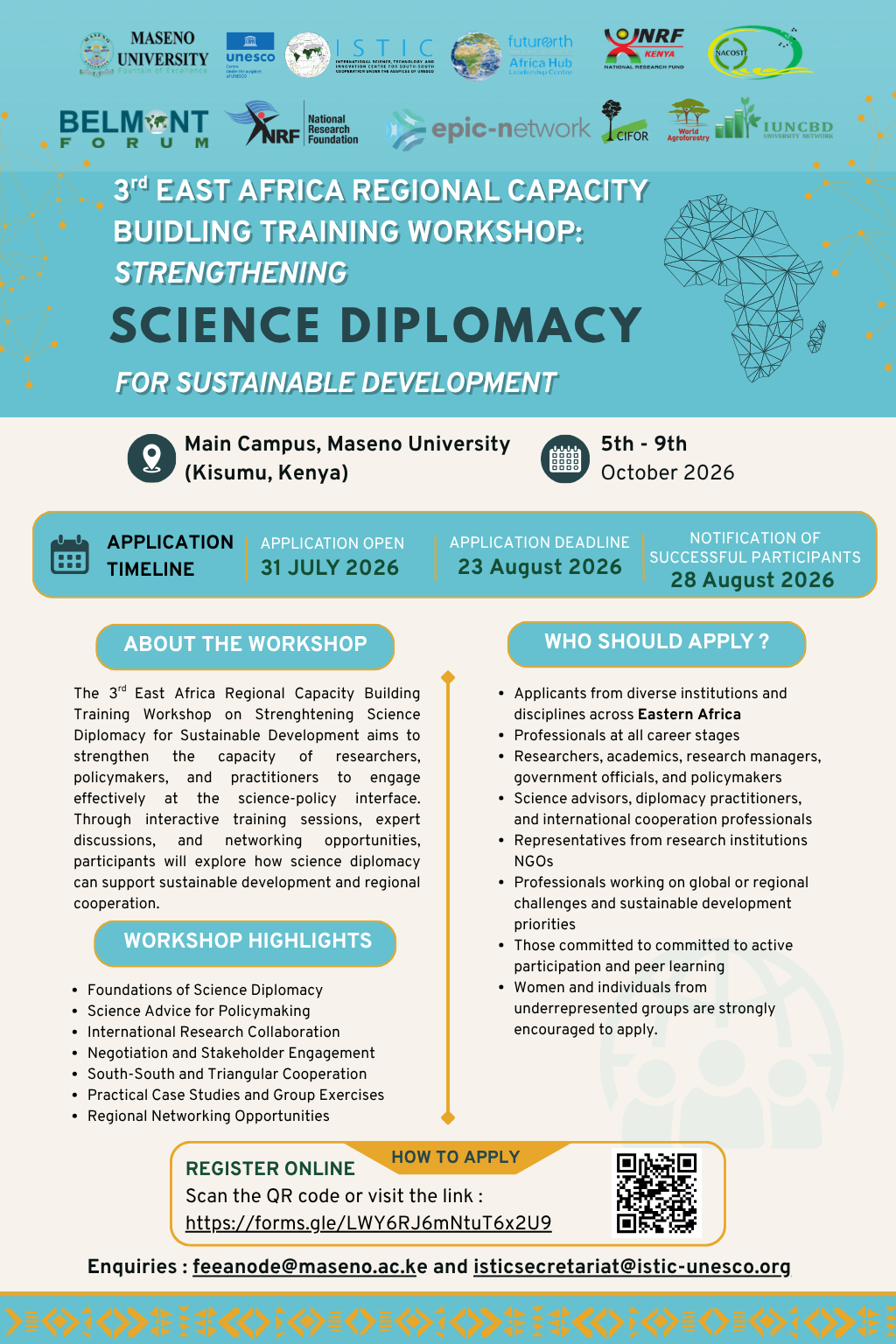 Call for Applications | 3rd EARW – Strengthening Science Diplomacy for Sustainable Development